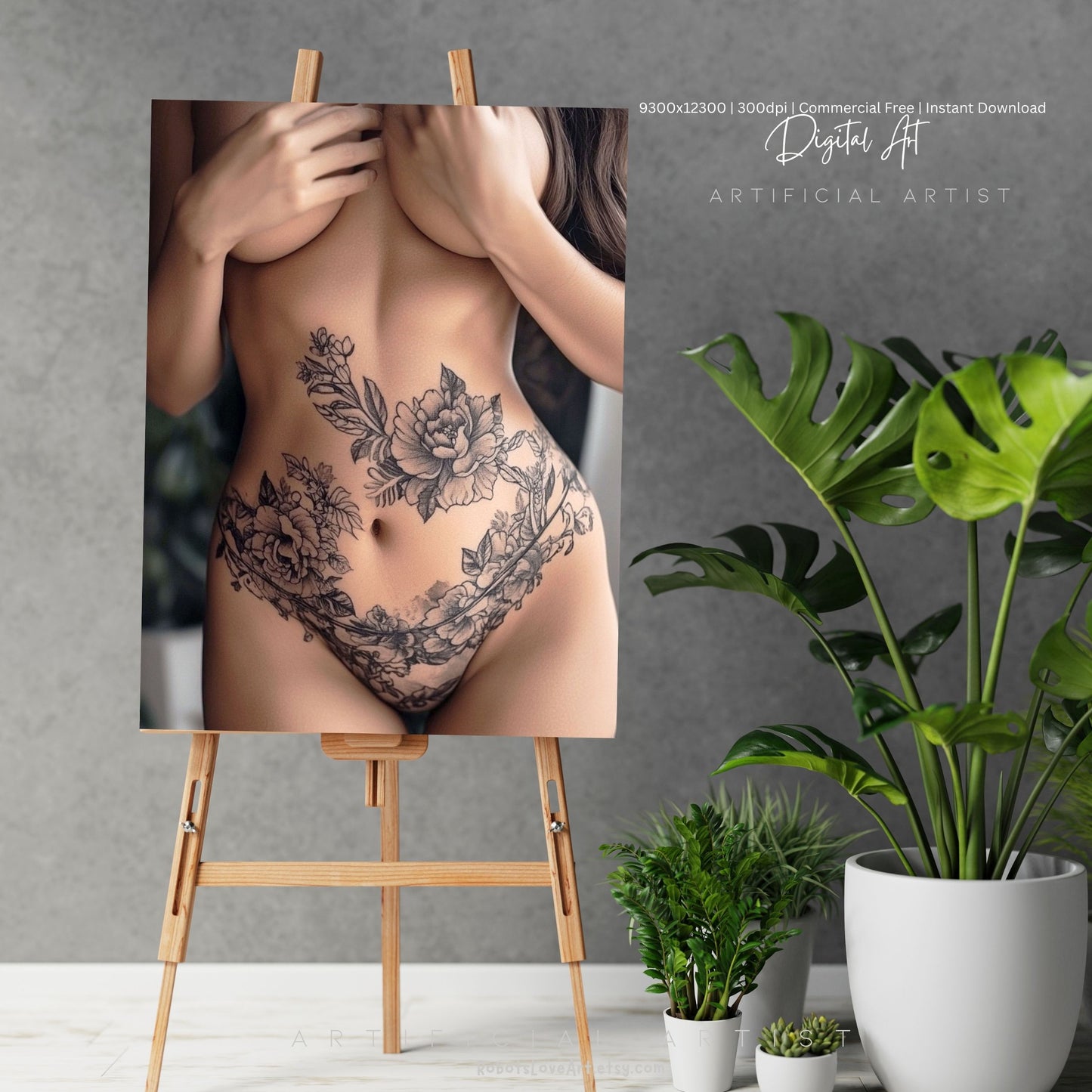 Sexy Tattoos| Topless | Instant Download | Digital AI Art