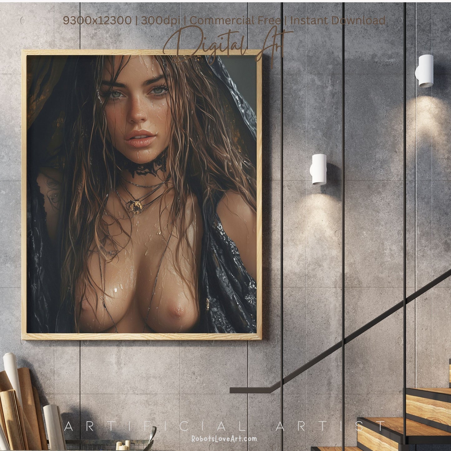The Mid-evil Spy| Instant Download | Fantasy Digital AI Art | Hot Girl | Topless Fantasy