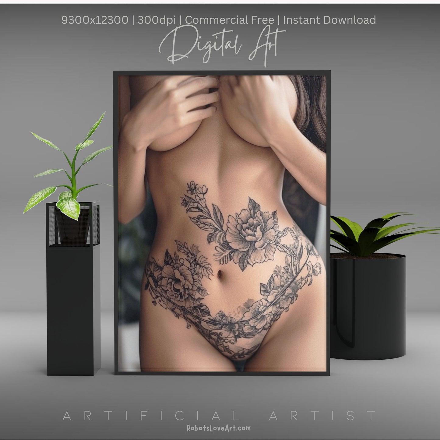 Sexy Tattoos| Topless | Instant Download | Digital AI Art