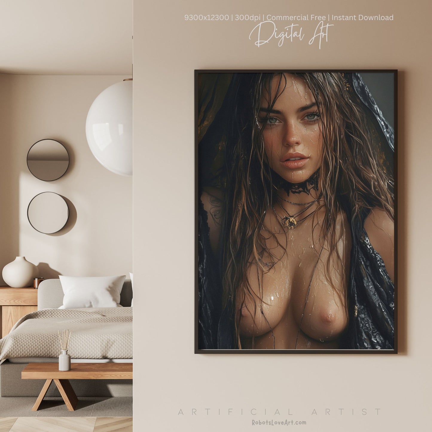 The Mid-evil Spy| Instant Download | Fantasy Digital AI Art | Hot Girl | Topless Fantasy