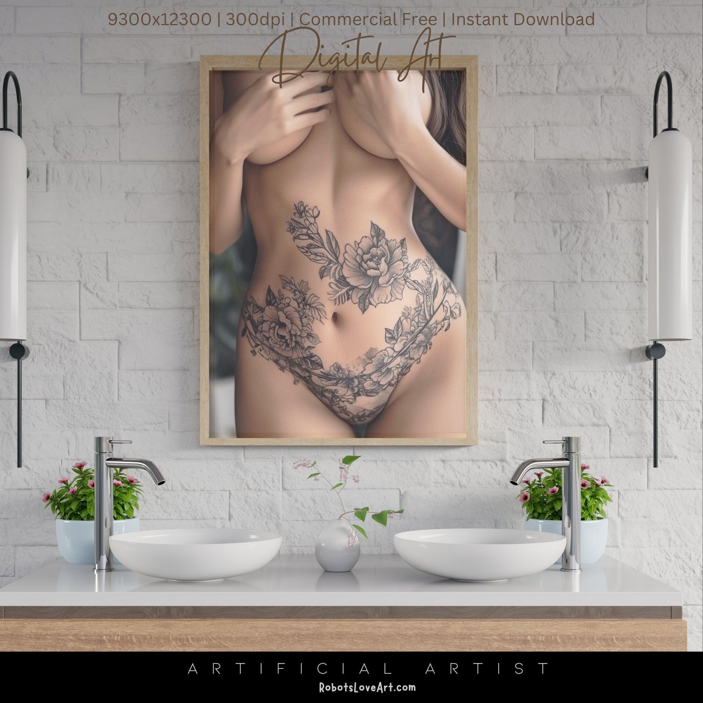Sexy Tattoos| Topless | Instant Download | Digital AI Art