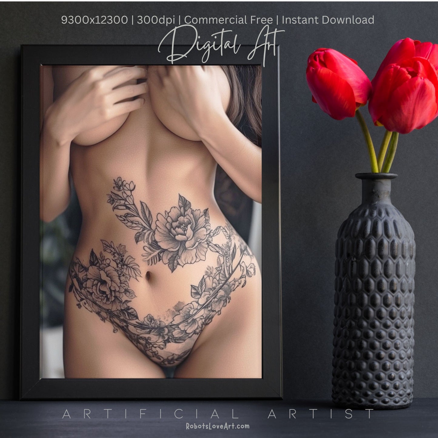 Sexy Tattoos| Topless | Instant Download | Digital AI Art