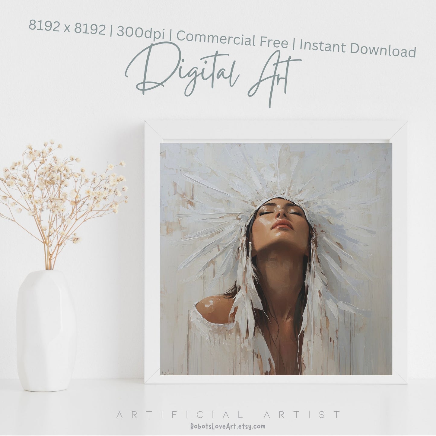 Beautiful Cherokee Princess | Instant Download | Native American Digital AI Art