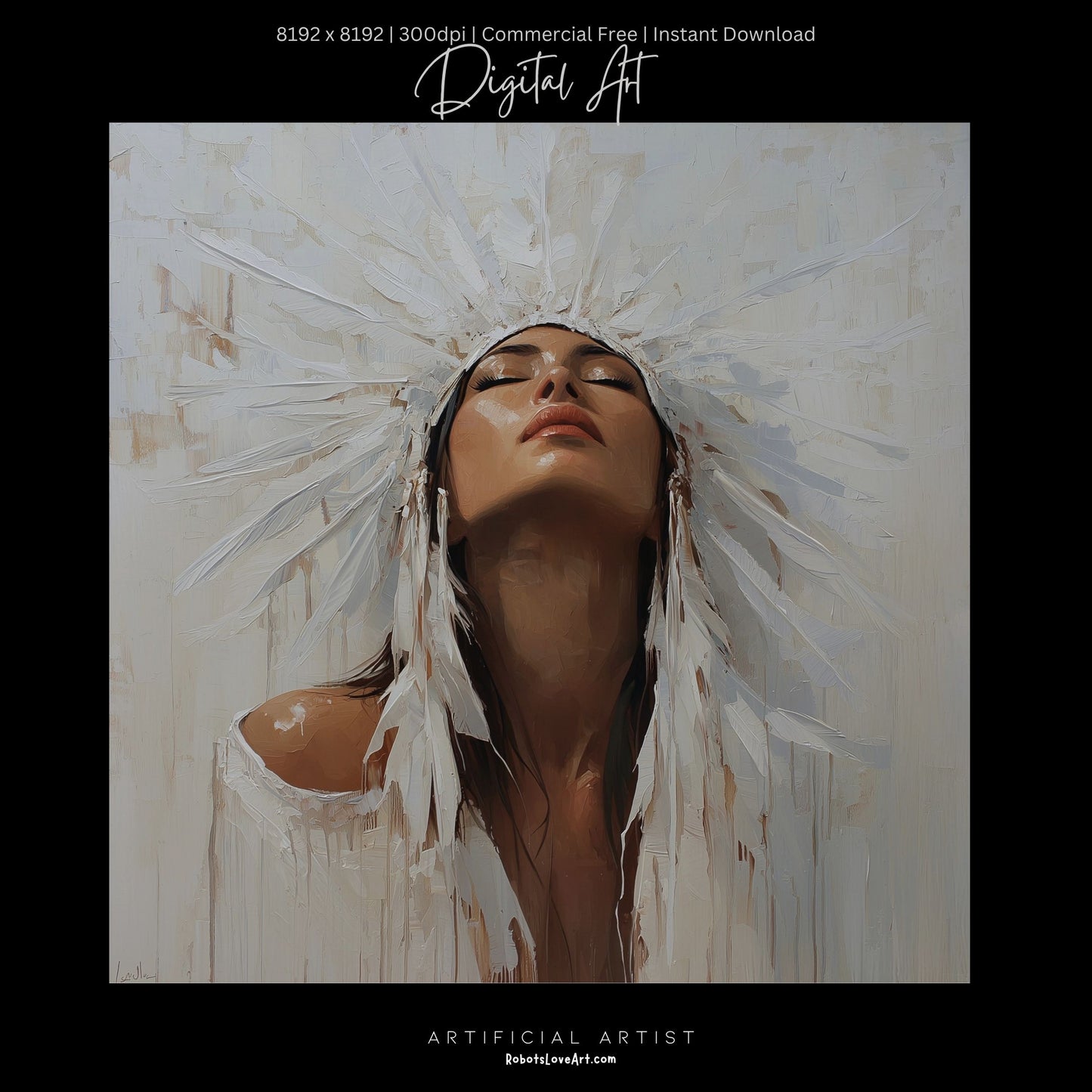 Beautiful Cherokee Princess | Instant Download | Native American Digital AI Art