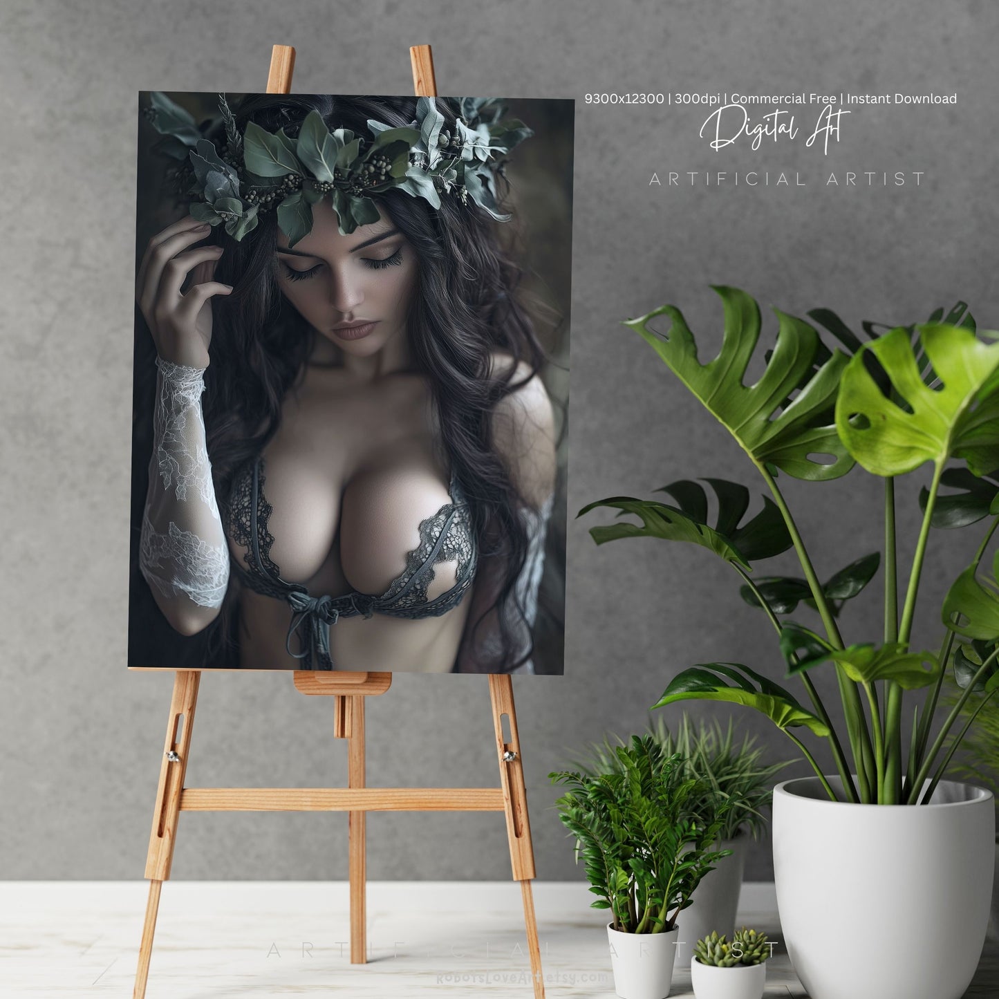 All Natural Sexy Babe | Instant Download | Fantasy Digital AI Art | Sexy Laceup