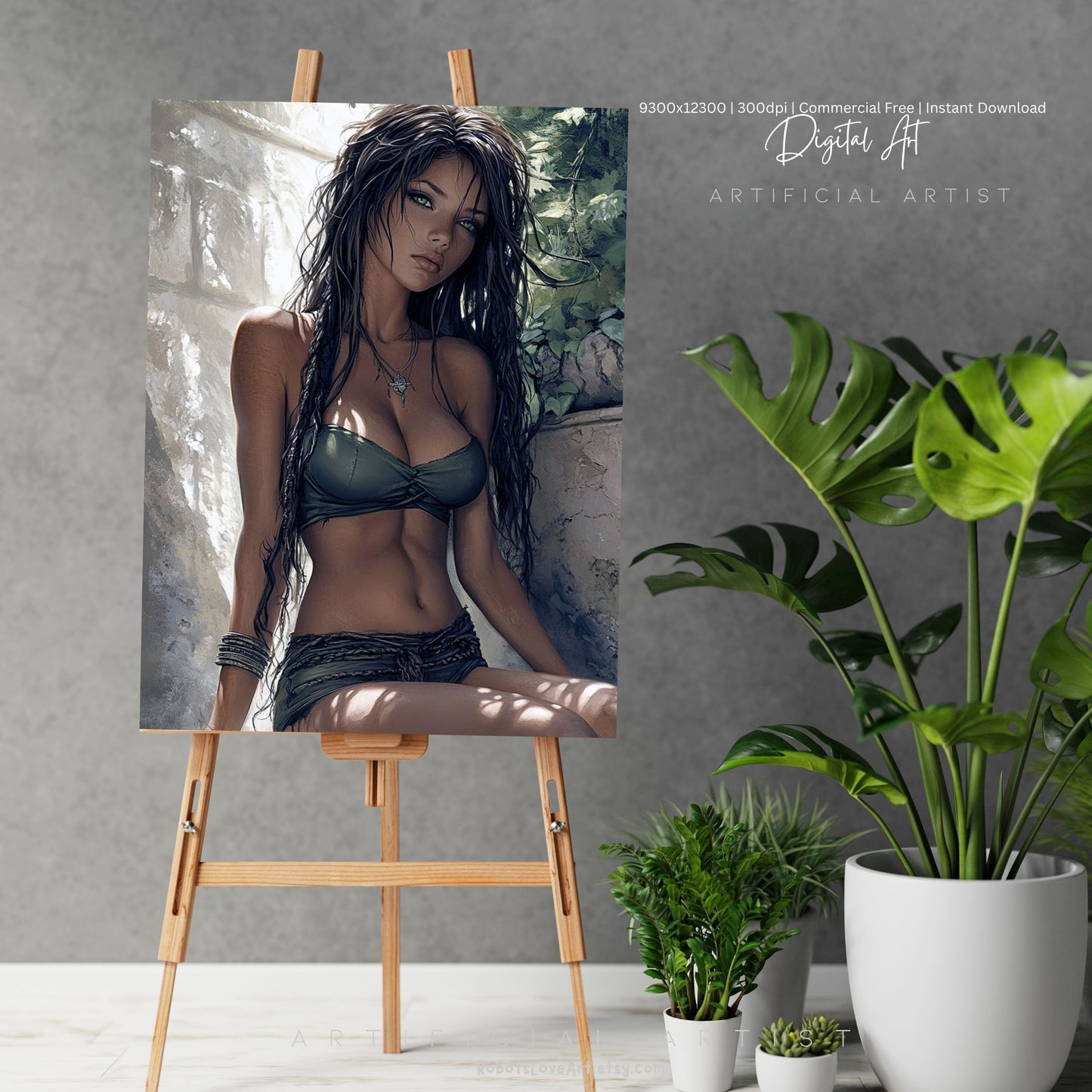 Relaxing in Israeli Spa | Instant Download | Fantasy Digital AI Art | Hot Girl