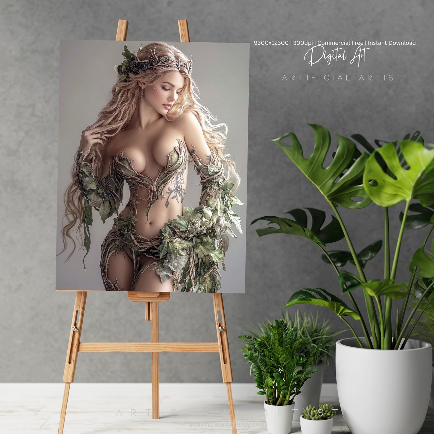 Hot Ivy | Instant Download | Fantasy Digital AI Art | Mother Earth Sexy Goddess