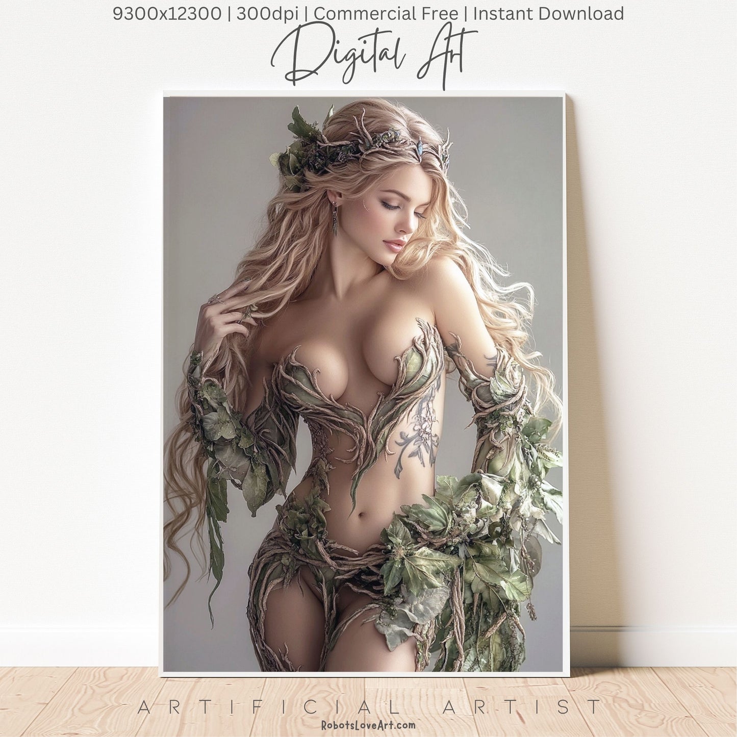 Hot Ivy | Instant Download | Fantasy Digital AI Art | Mother Earth Sexy Goddess