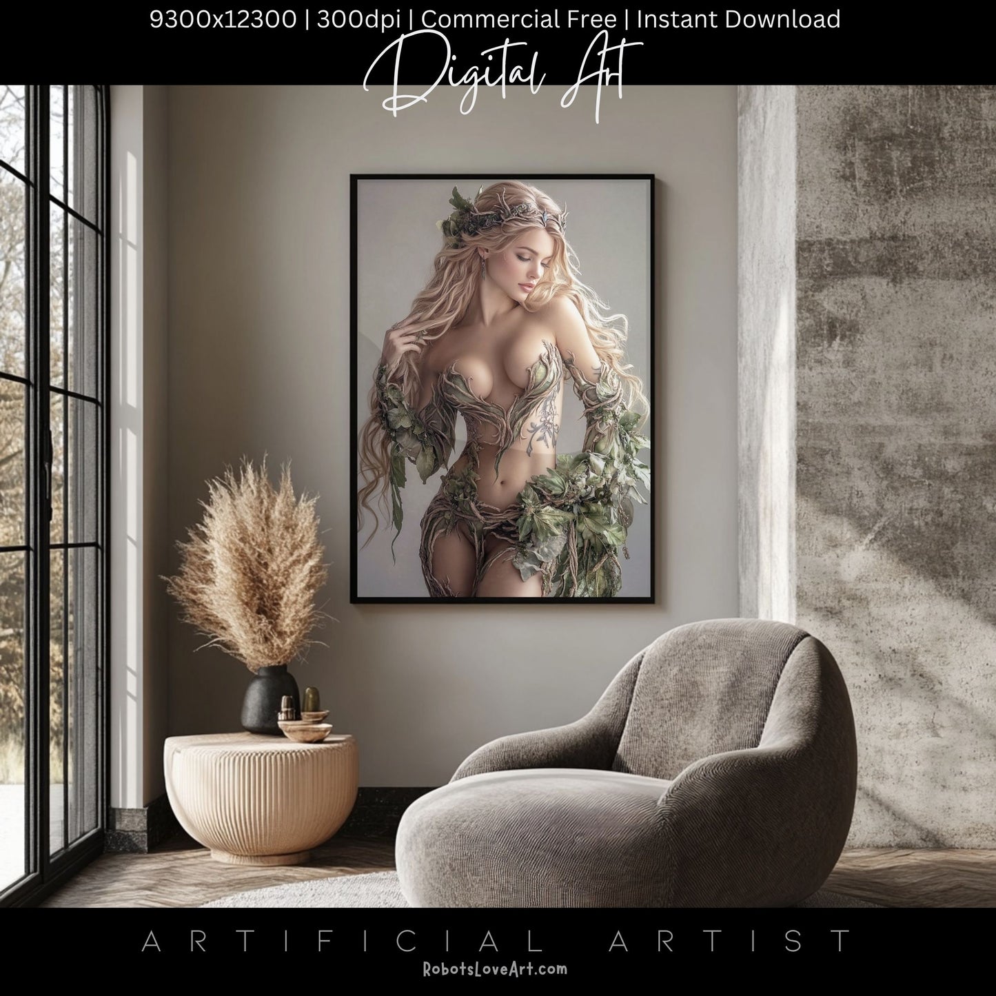 Hot Ivy | Instant Download | Fantasy Digital AI Art | Mother Earth Sexy Goddess