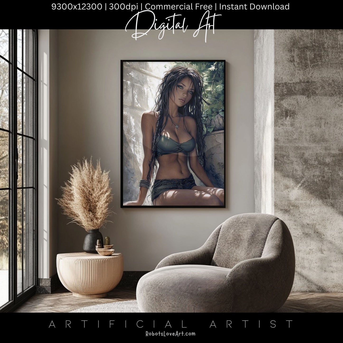 Relaxing in Israeli Spa | Instant Download | Fantasy Digital AI Art | Hot Girl
