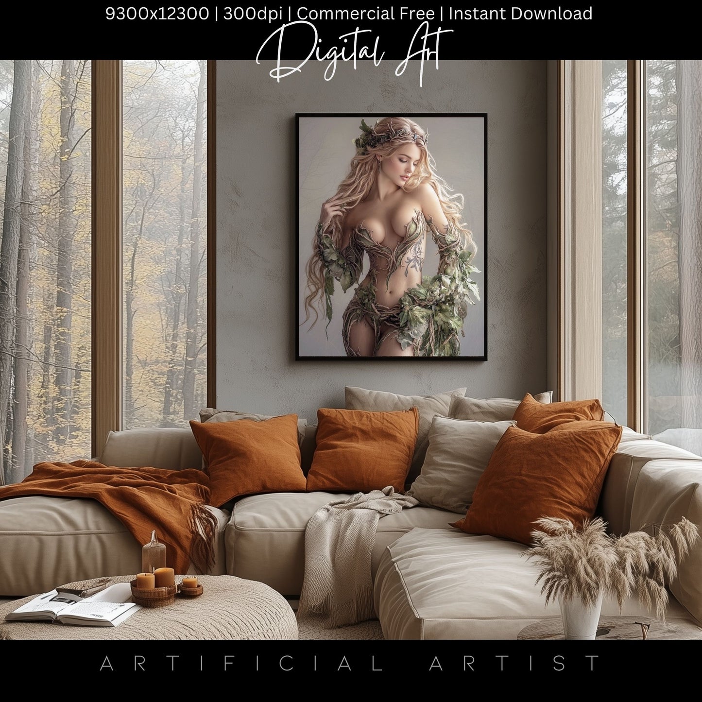 Hot Ivy | Instant Download | Fantasy Digital AI Art | Mother Earth Sexy Goddess