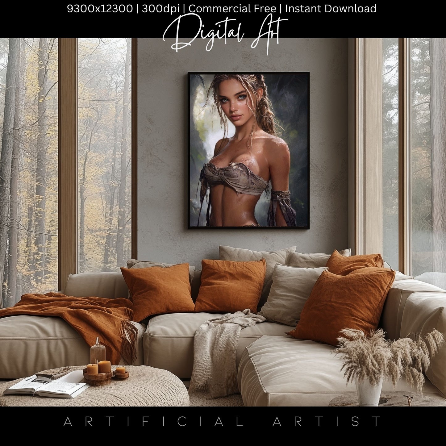 Babe in the Jngle | Instant Download | Fantasy Digital AI Art | Hot Girl