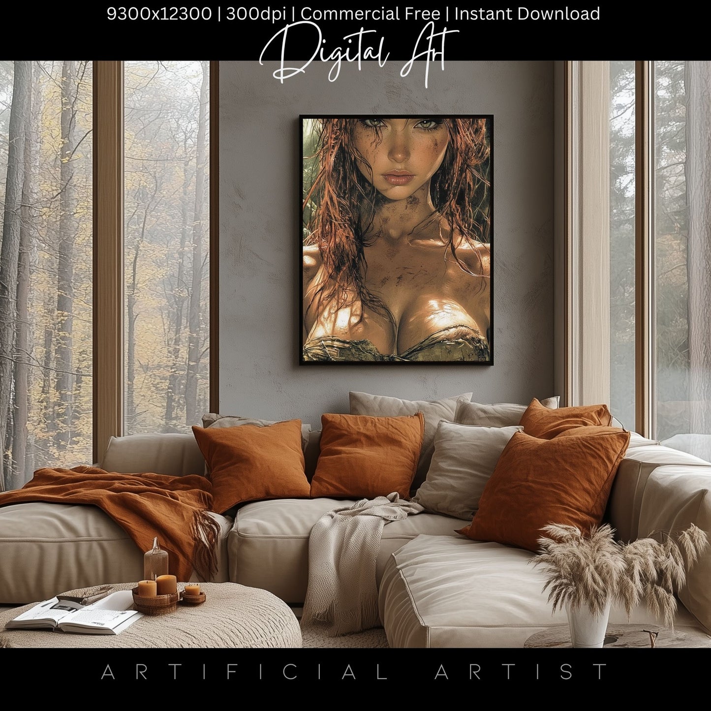 Sexy Dirty Girl | Instant Download | Fantasy Digital AI Art | Ready to Work Hot Chick