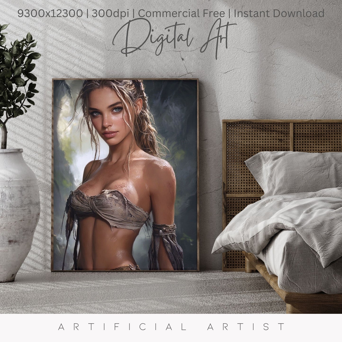 Babe in the Jngle | Instant Download | Fantasy Digital AI Art | Hot Girl