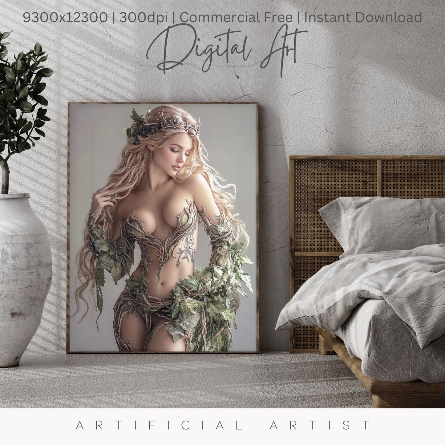 Hot Ivy | Instant Download | Fantasy Digital AI Art | Mother Earth Sexy Goddess