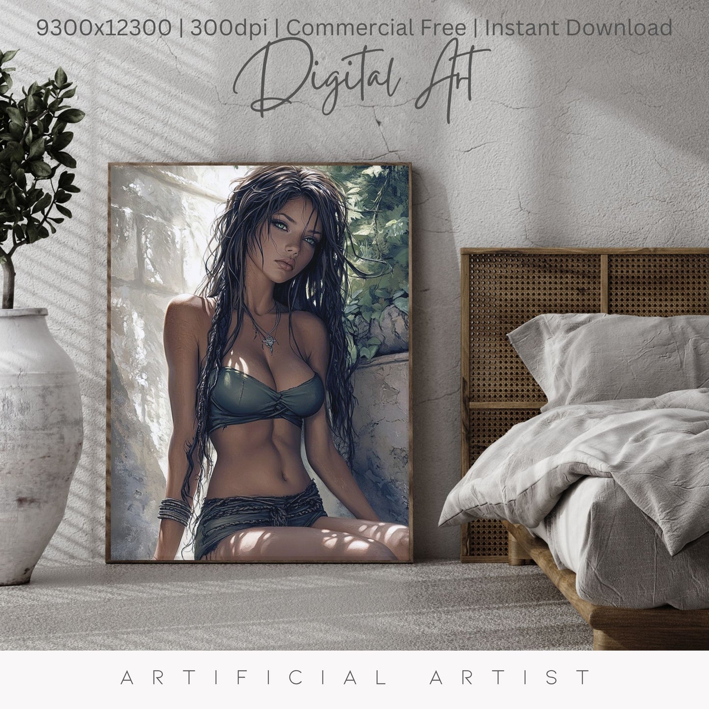 Relaxing in Israeli Spa | Instant Download | Fantasy Digital AI Art | Hot Girl