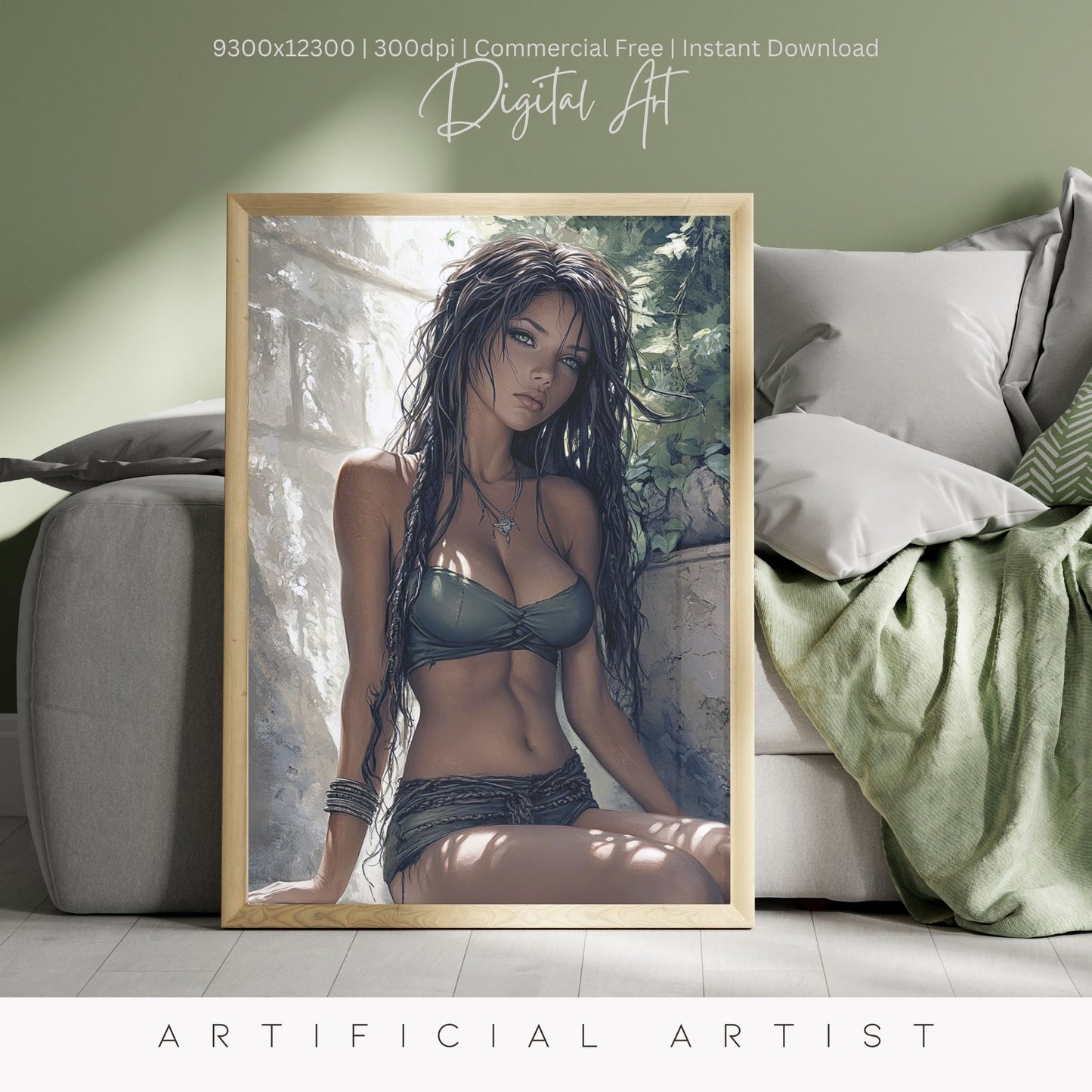 Relaxing in Israeli Spa | Instant Download | Fantasy Digital AI Art | Hot Girl