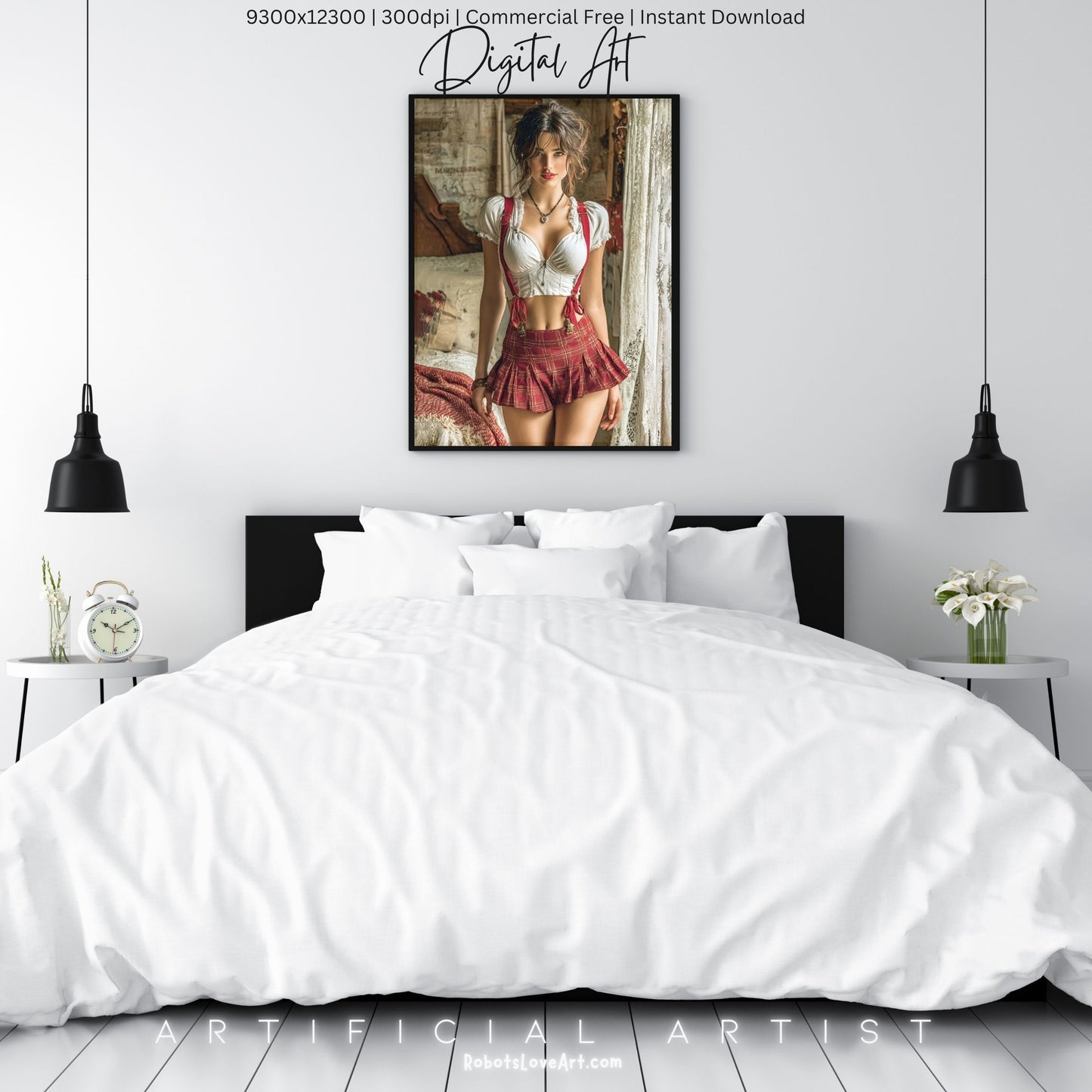 Sexy College Uniform | Instant Download | Fantasy Digital AI Art | Hot Girl