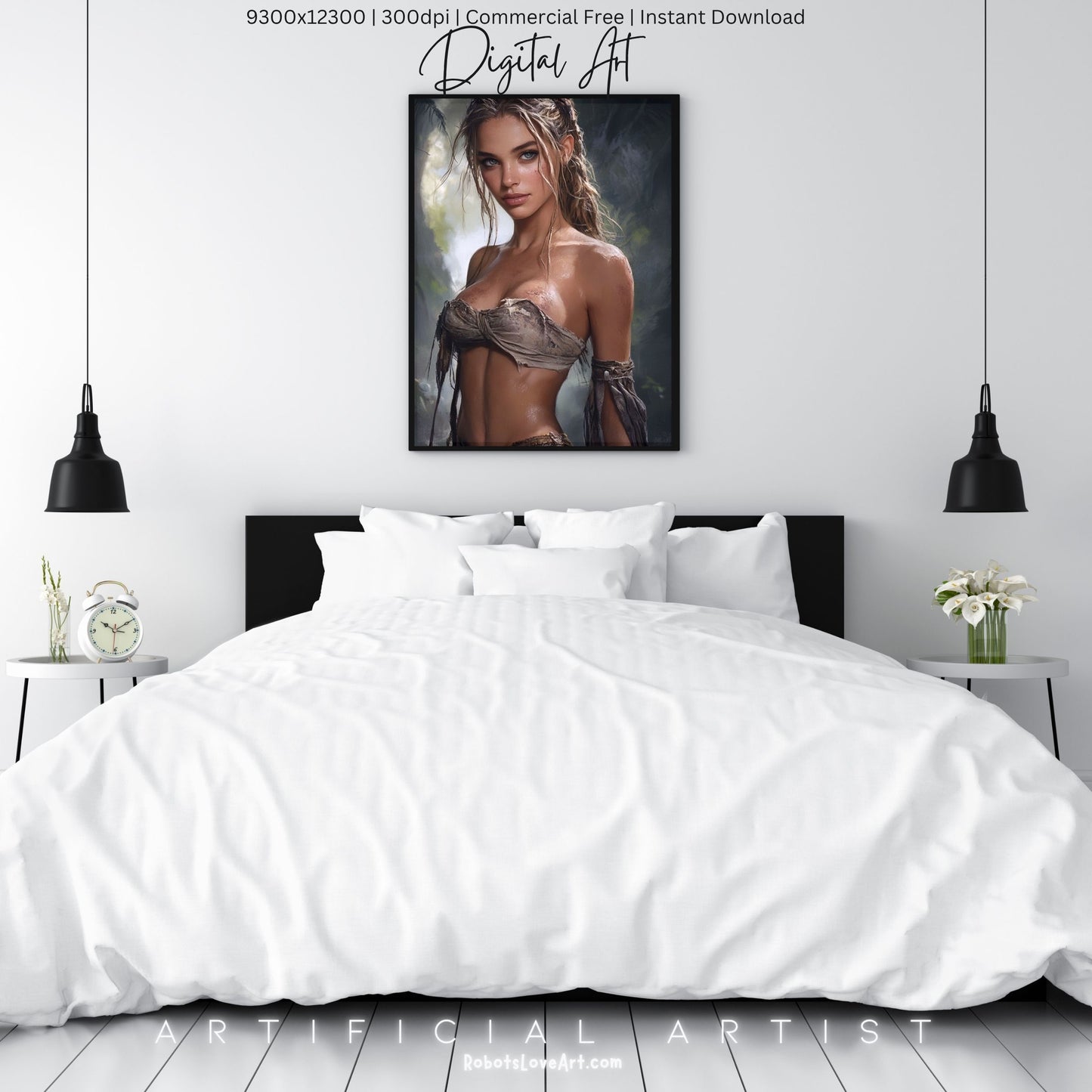 Babe in the Jngle | Instant Download | Fantasy Digital AI Art | Hot Girl