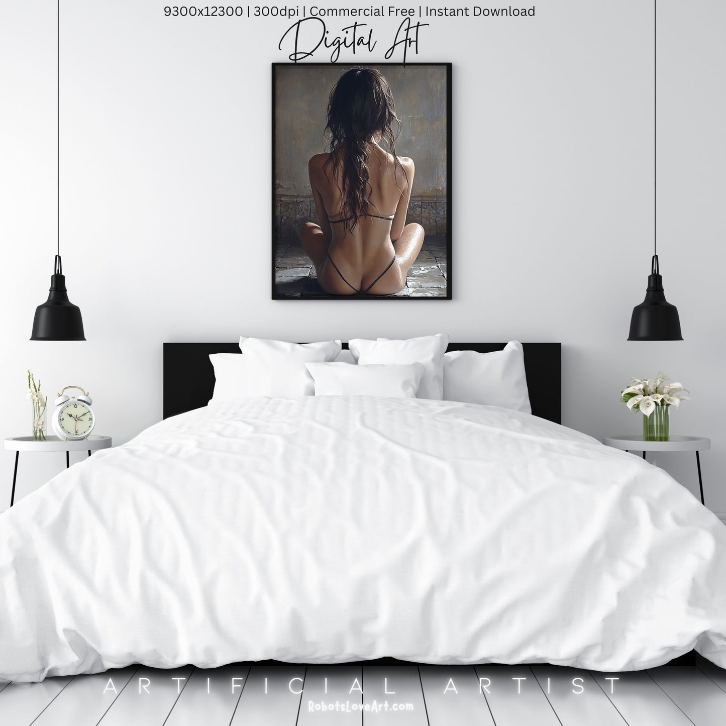 Sexy Hot Naked Yoga | Instant Download | Fantasy Digital AI Art | LGBT Artwork
