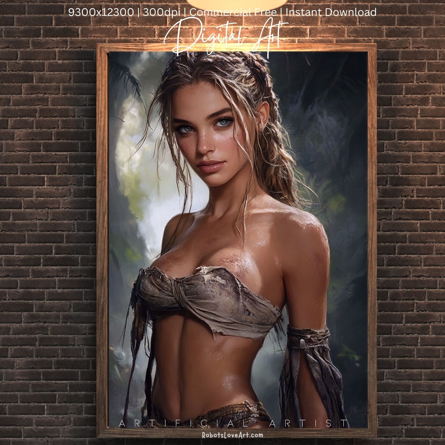 Babe in the Jngle | Instant Download | Fantasy Digital AI Art | Hot Girl