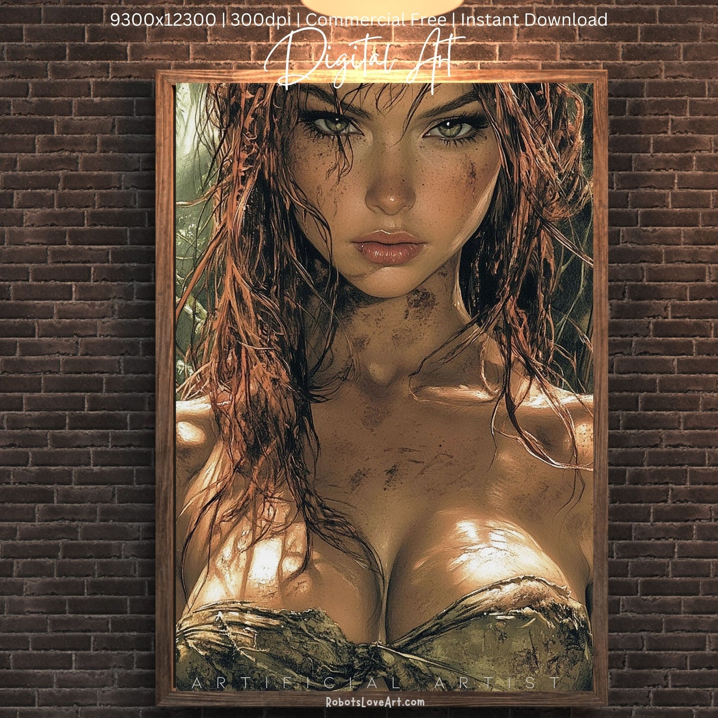 Sexy Dirty Girl | Instant Download | Fantasy Digital AI Art | Ready to Work Hot Chick