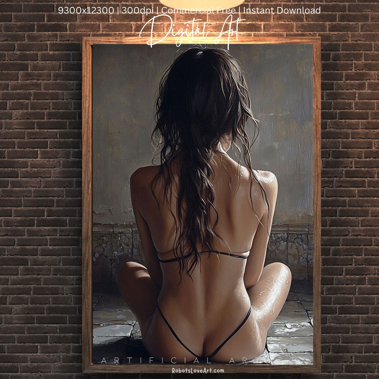 Sexy Hot Naked Yoga | Instant Download | Fantasy Digital AI Art | LGBT Artwork