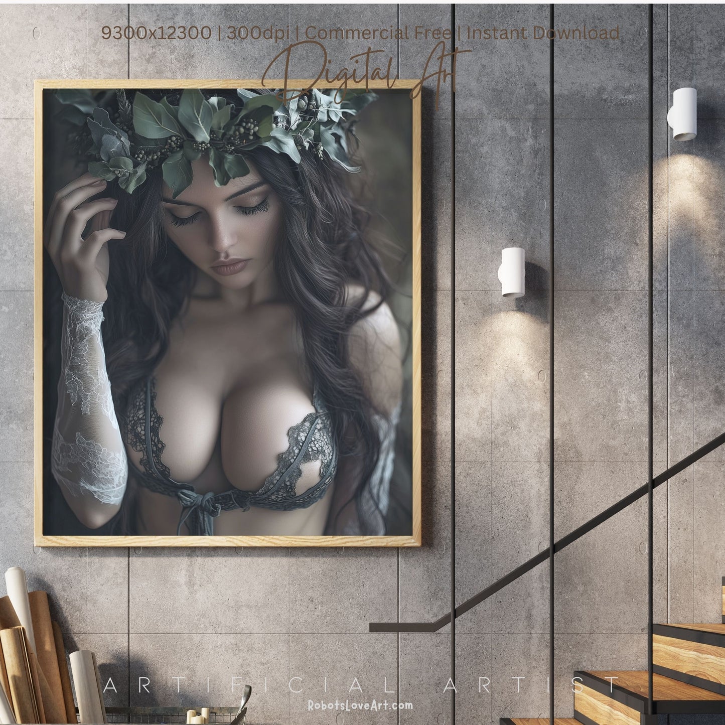 All Natural Sexy Babe | Instant Download | Fantasy Digital AI Art | Sexy Laceup
