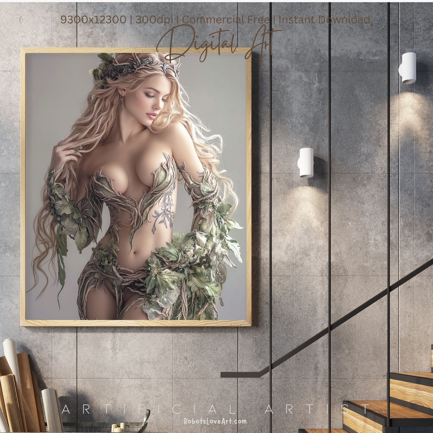 Hot Ivy | Instant Download | Fantasy Digital AI Art | Mother Earth Sexy Goddess