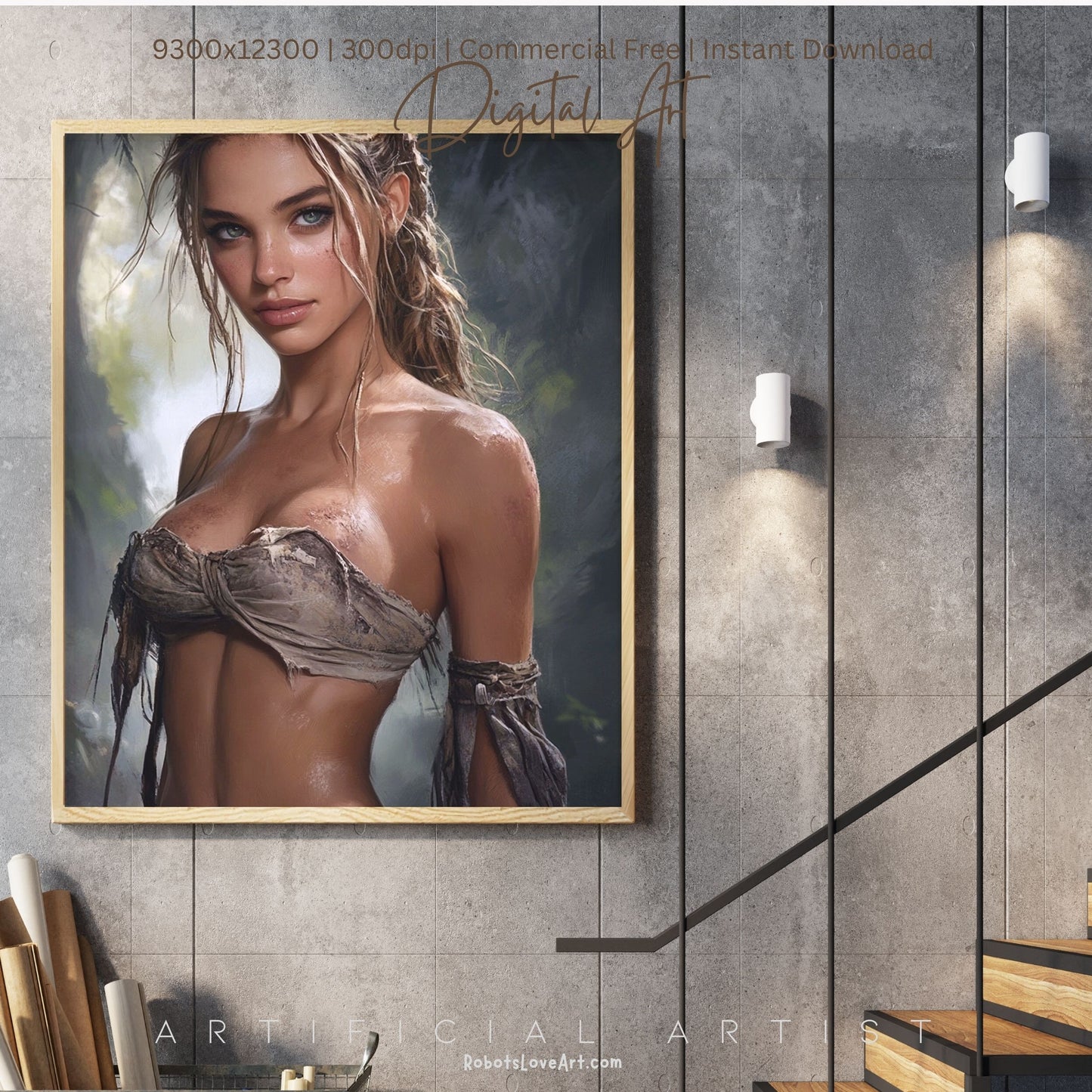 Babe in the Jngle | Instant Download | Fantasy Digital AI Art | Hot Girl