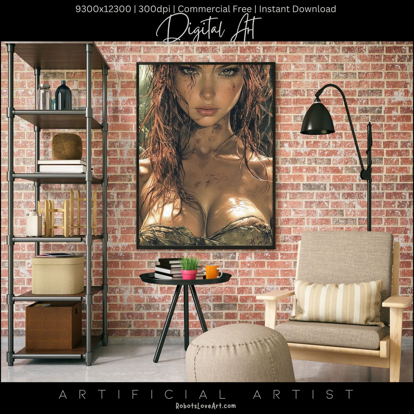 Sexy Dirty Girl | Instant Download | Fantasy Digital AI Art | Ready to Work Hot Chick