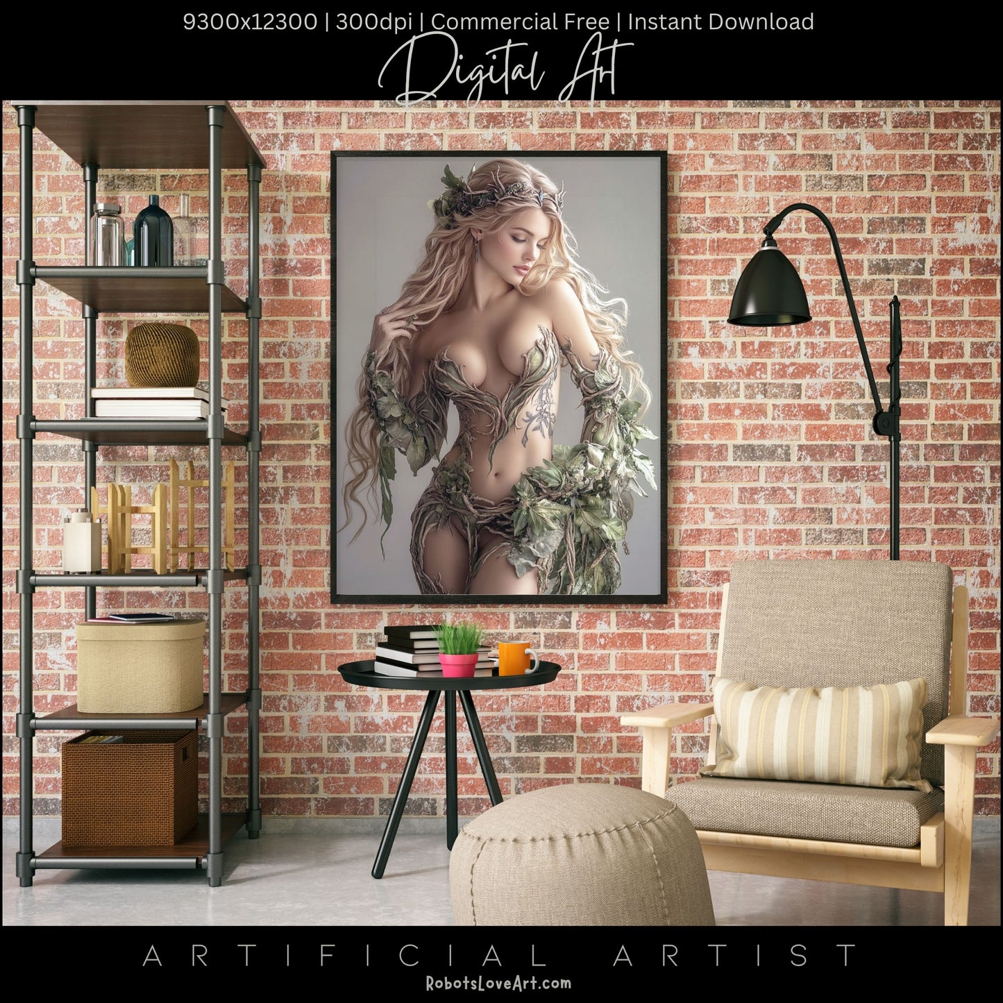Hot Ivy | Instant Download | Fantasy Digital AI Art | Mother Earth Sexy Goddess
