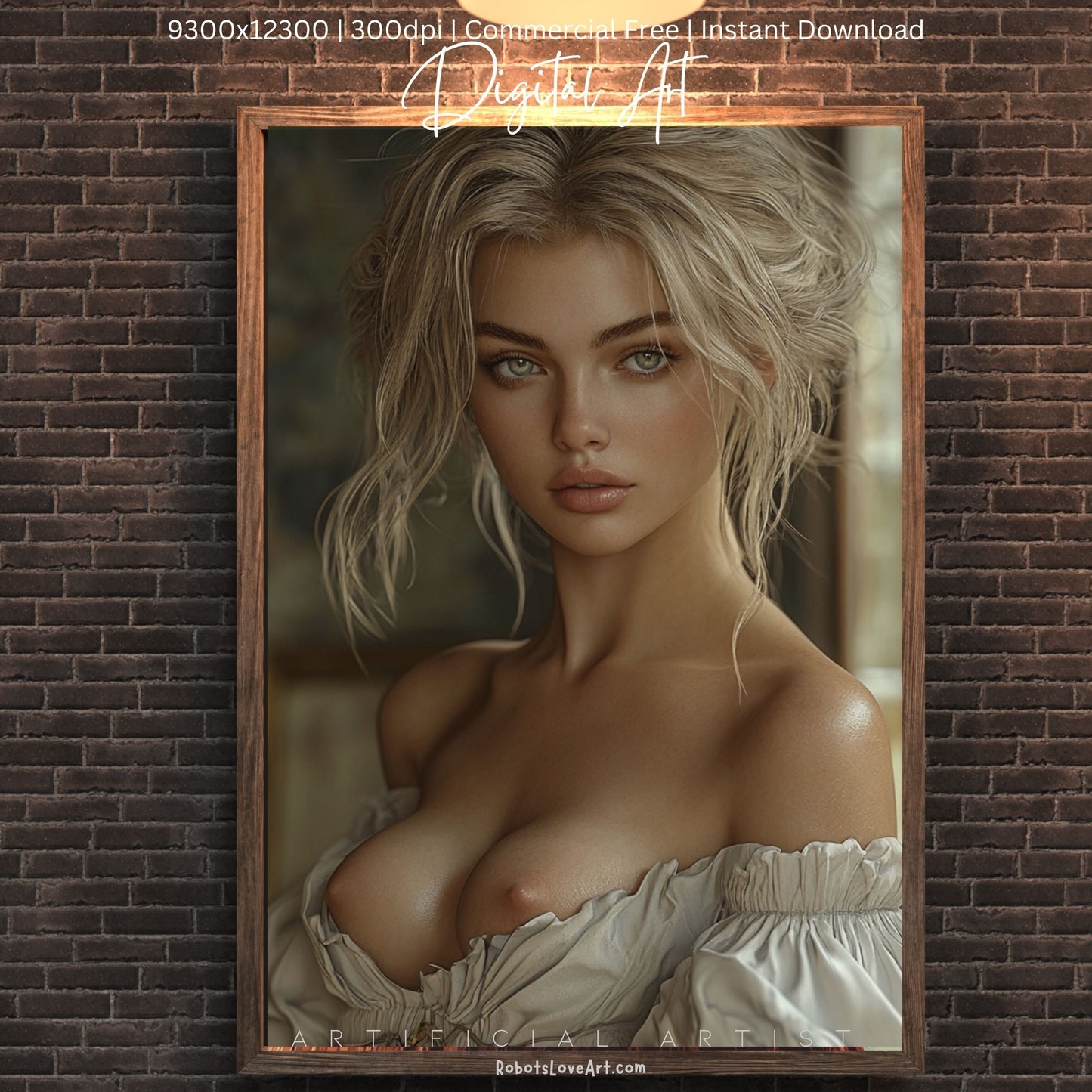 Topless Blonde Beauty | Sexy Babe | Instant Download | Digital AI Art