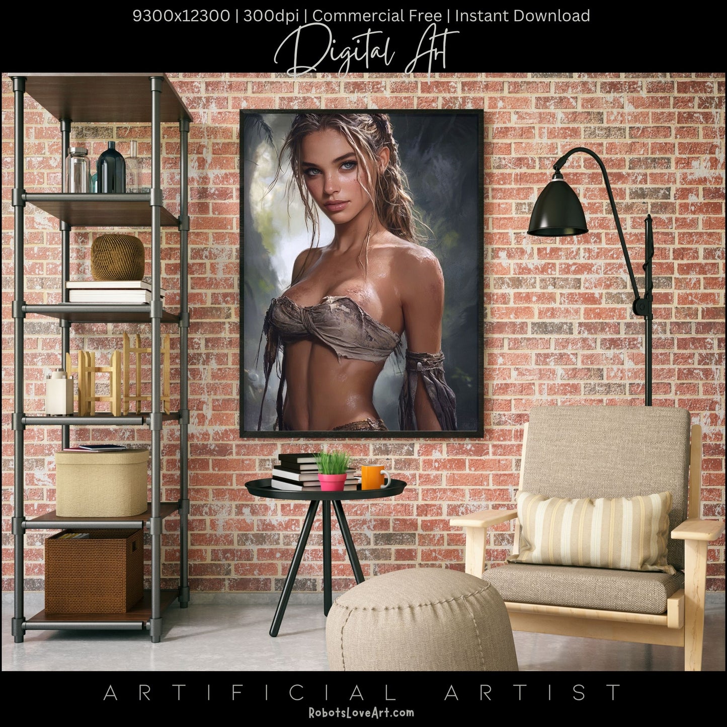 Babe in the Jngle | Instant Download | Fantasy Digital AI Art | Hot Girl