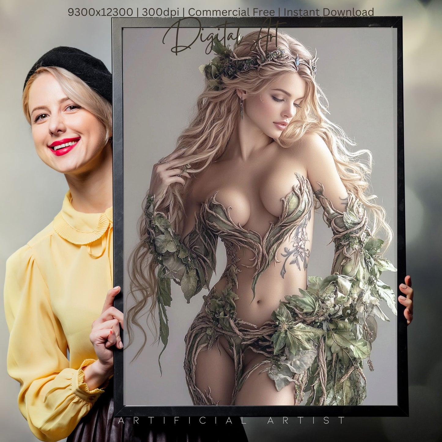 Hot Ivy | Instant Download | Fantasy Digital AI Art | Mother Earth Sexy Goddess