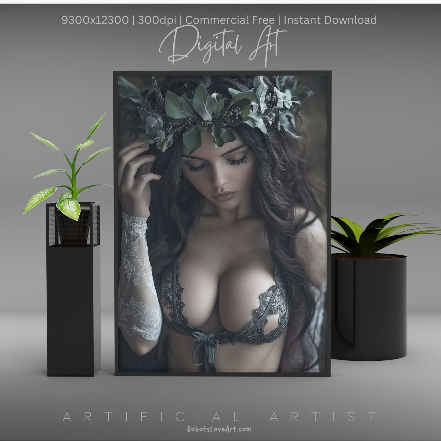 All Natural Sexy Babe | Instant Download | Fantasy Digital AI Art | Sexy Laceup