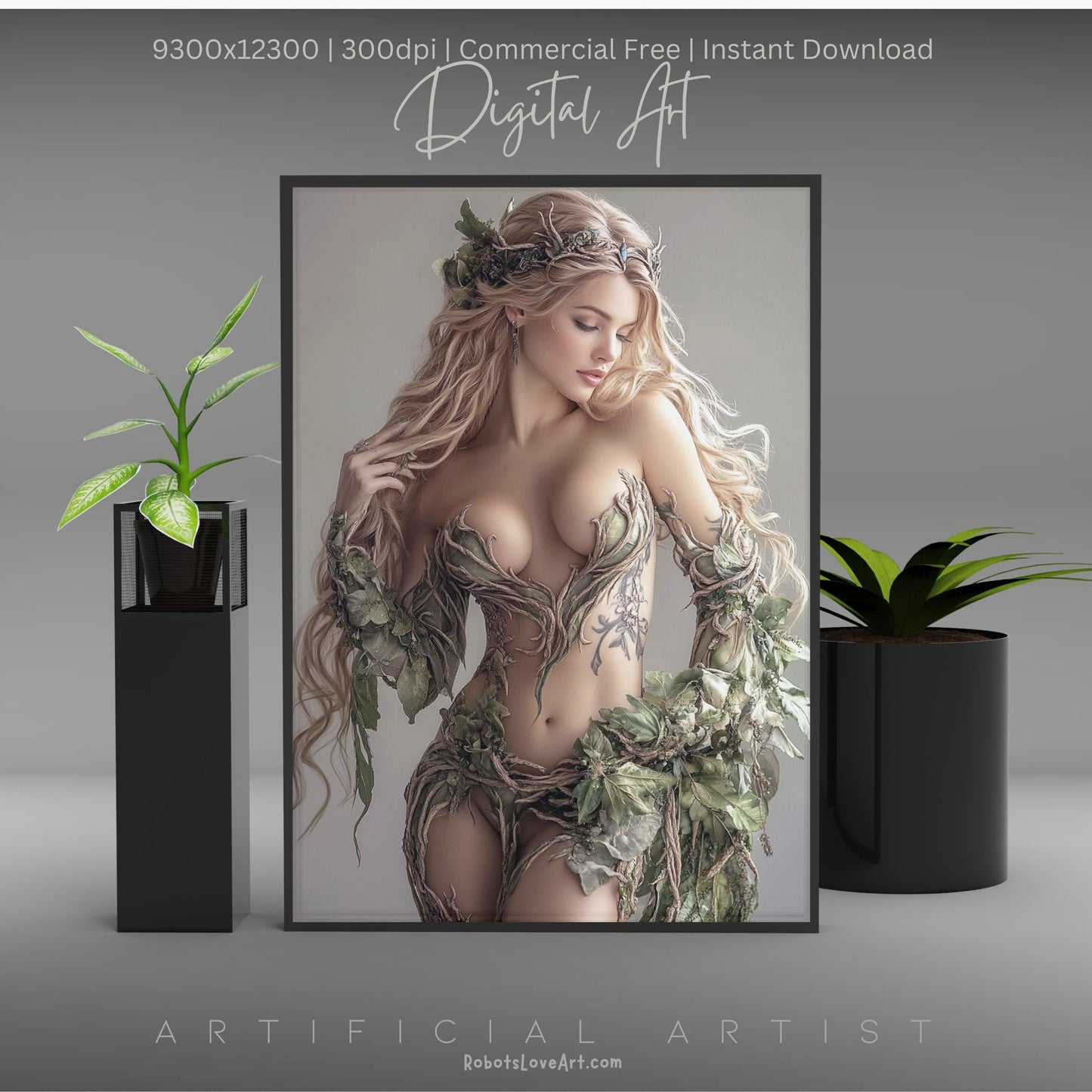 Hot Ivy | Instant Download | Fantasy Digital AI Art | Mother Earth Sexy Goddess