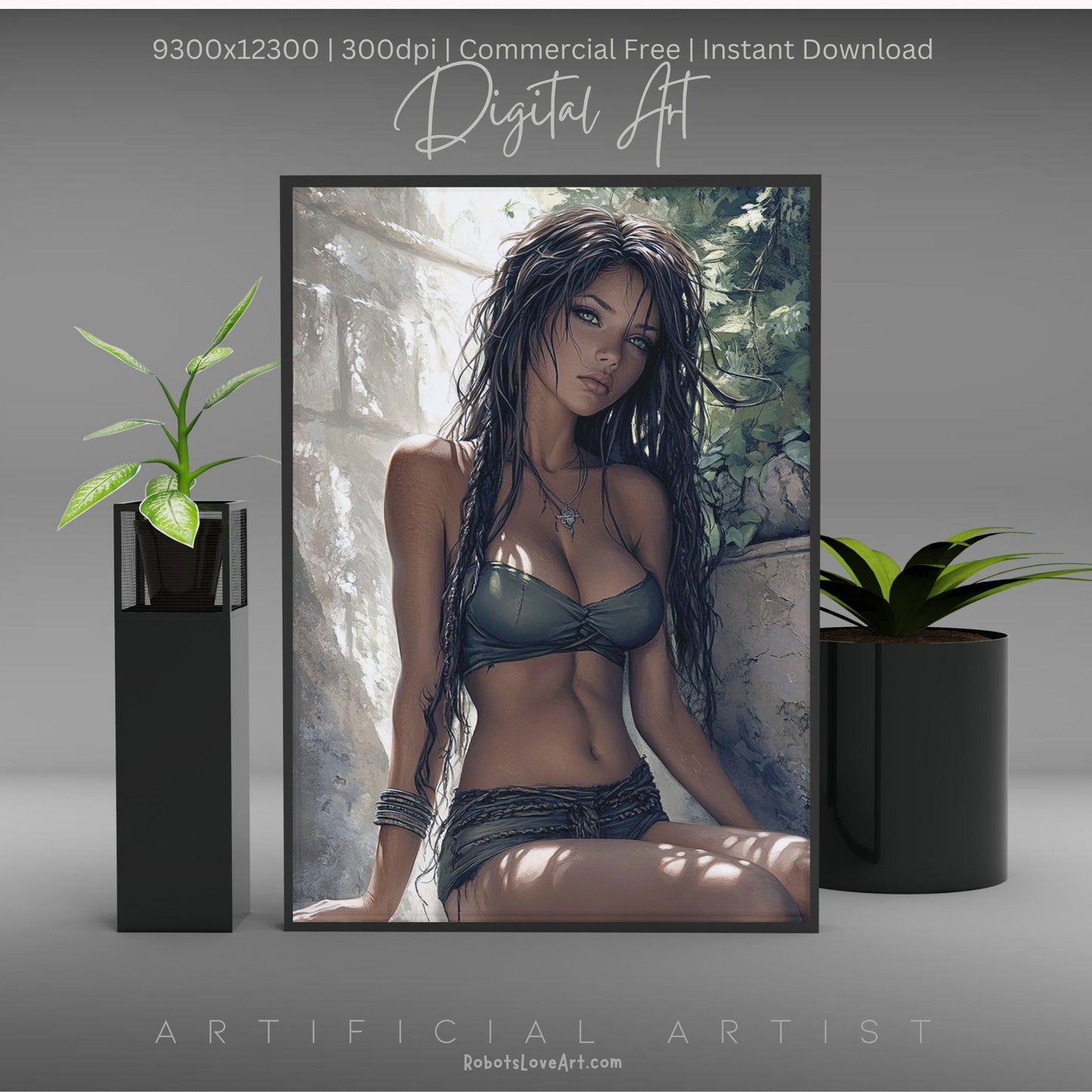 Relaxing in Israeli Spa | Instant Download | Fantasy Digital AI Art | Hot Girl