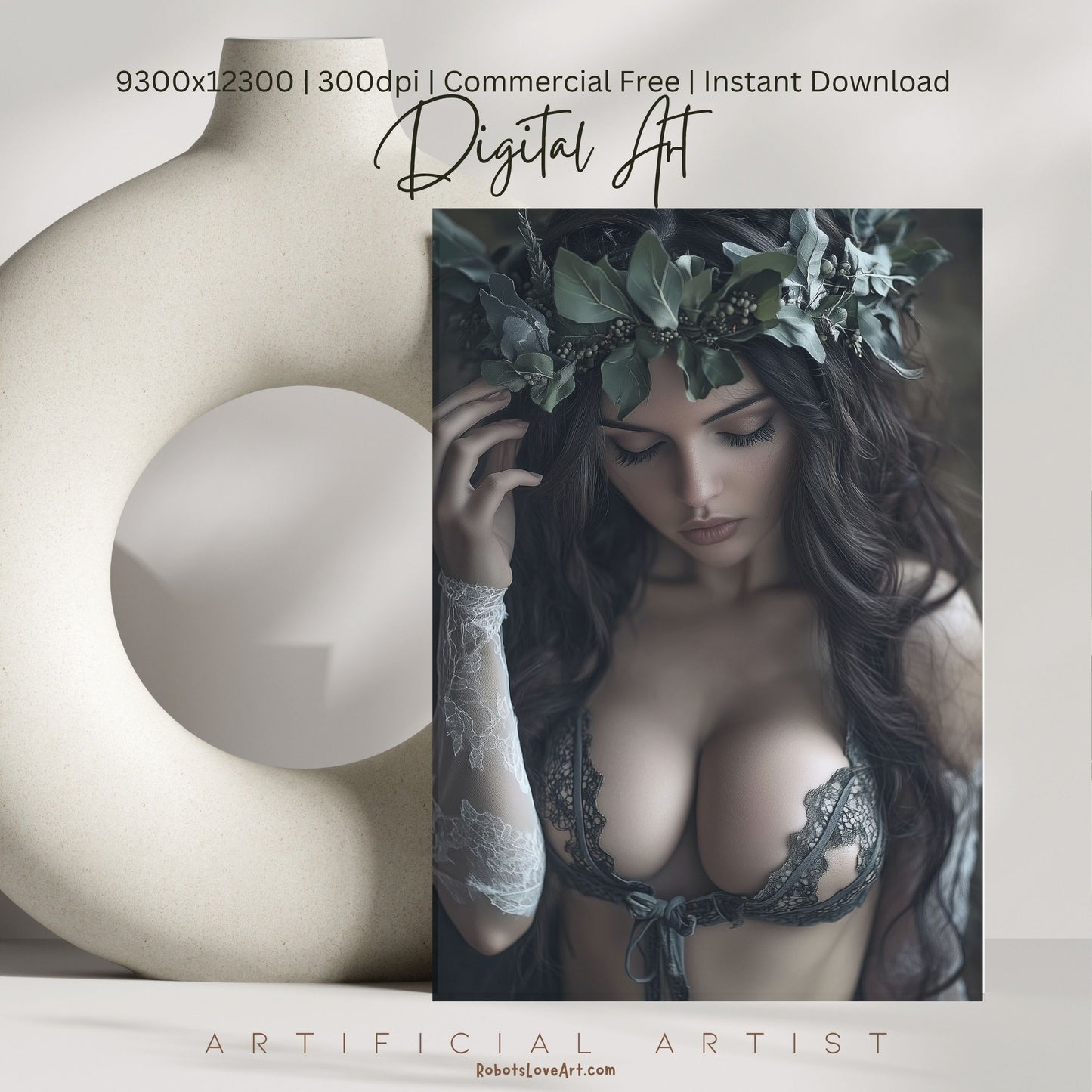 All Natural Sexy Babe | Instant Download | Fantasy Digital AI Art | Sexy Laceup