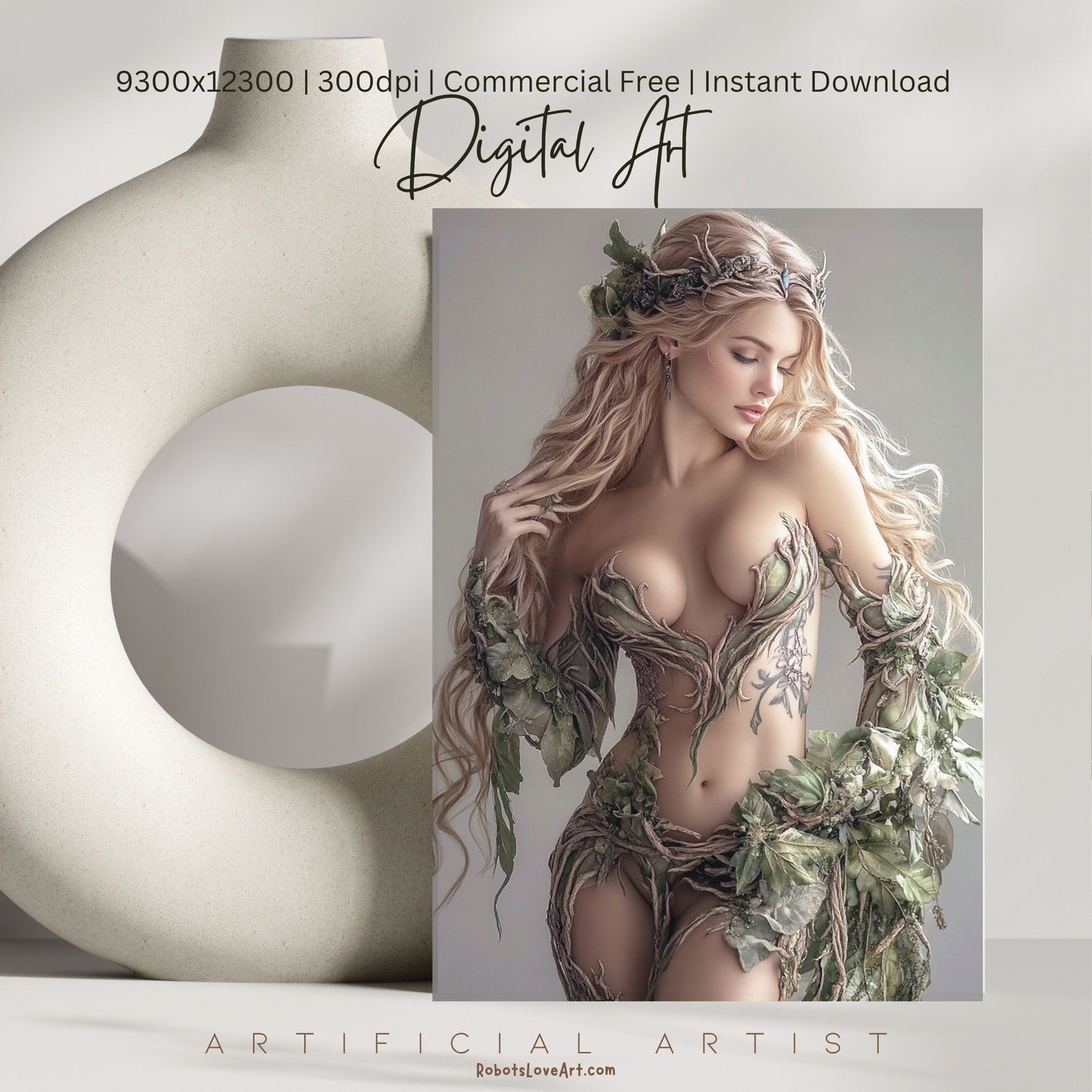 Hot Ivy | Instant Download | Fantasy Digital AI Art | Mother Earth Sexy Goddess