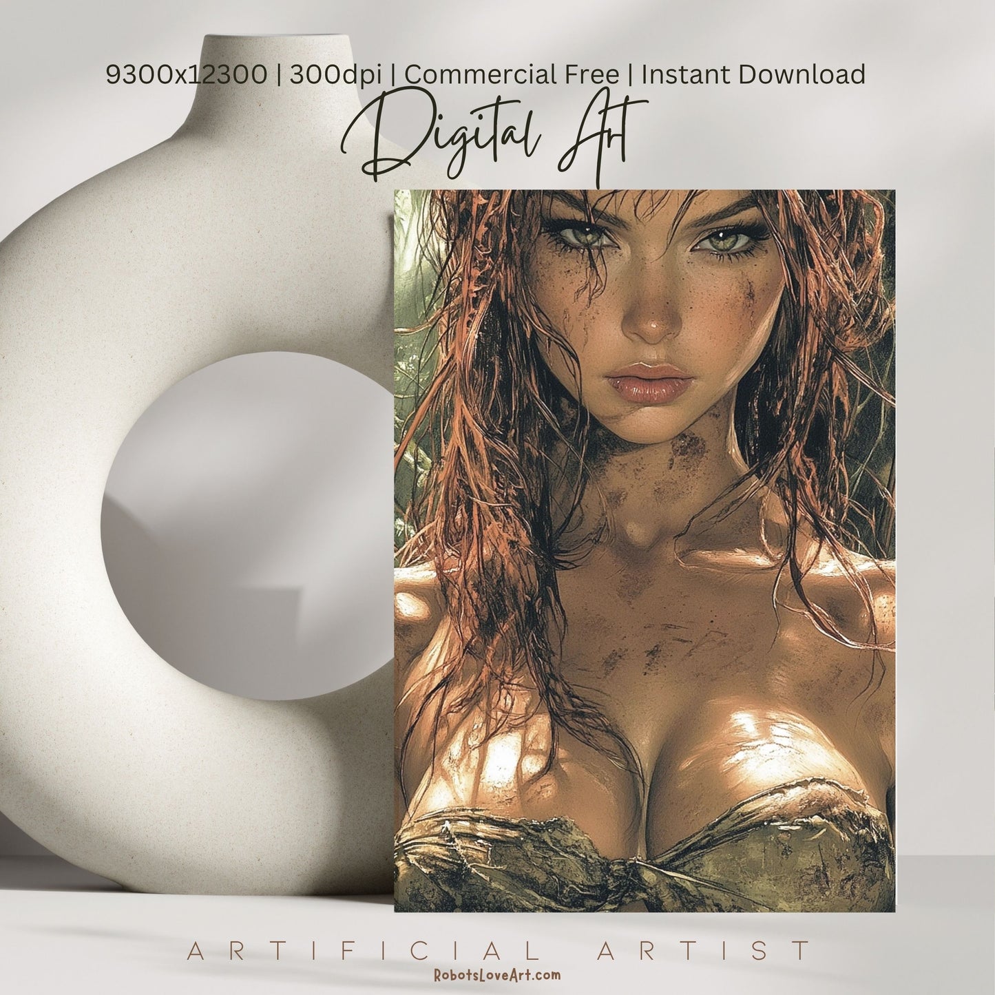 Sexy Dirty Girl | Instant Download | Fantasy Digital AI Art | Ready to Work Hot Chick