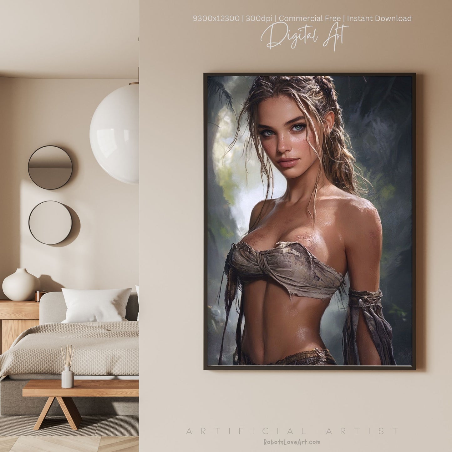 Babe in the Jngle | Instant Download | Fantasy Digital AI Art | Hot Girl