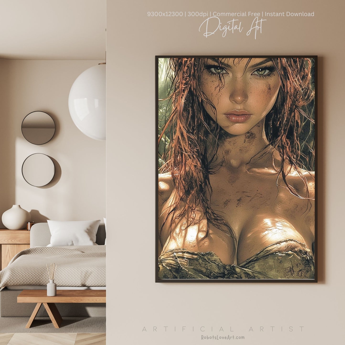 Sexy Dirty Girl | Instant Download | Fantasy Digital AI Art | Ready to Work Hot Chick