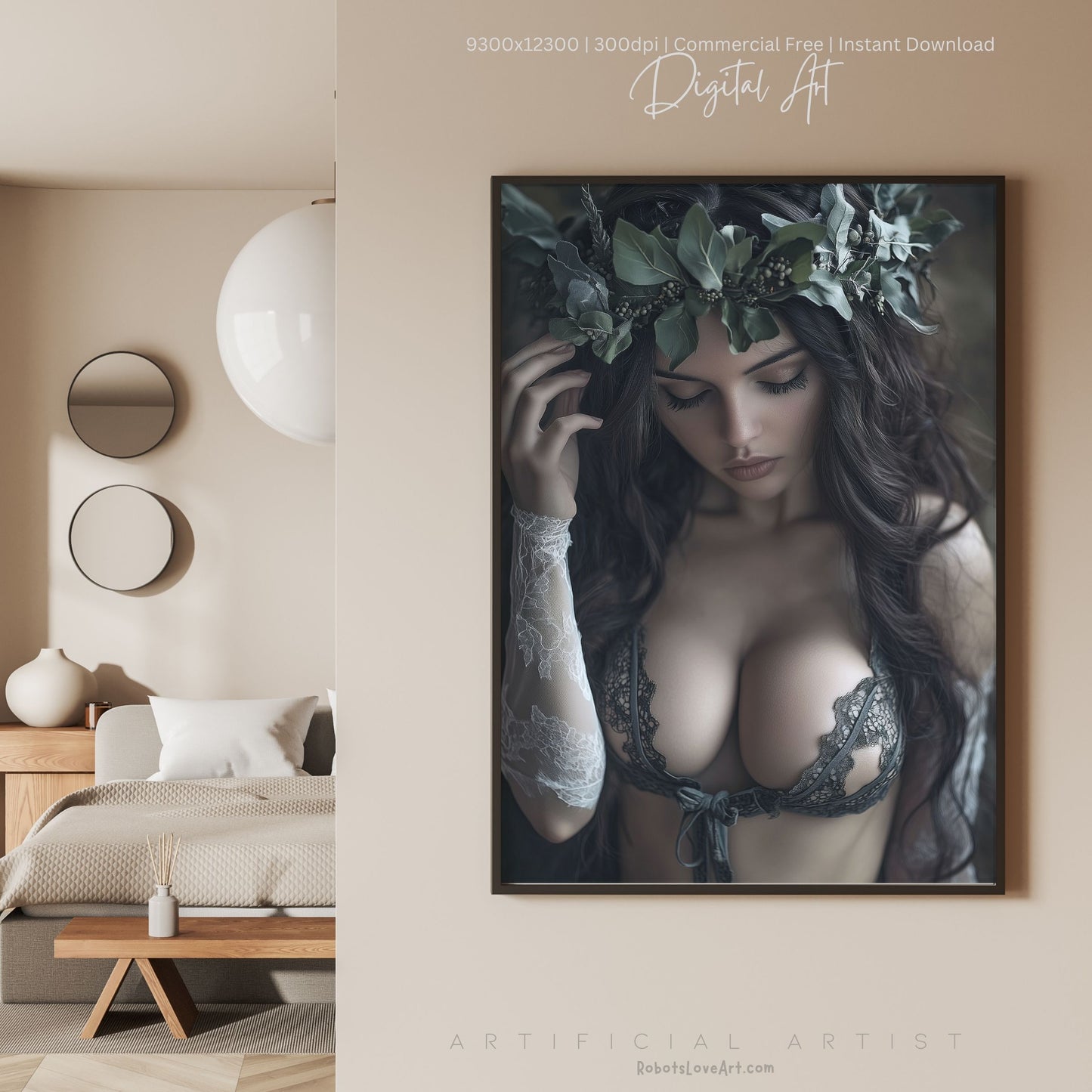 All Natural Sexy Babe | Instant Download | Fantasy Digital AI Art | Sexy Laceup