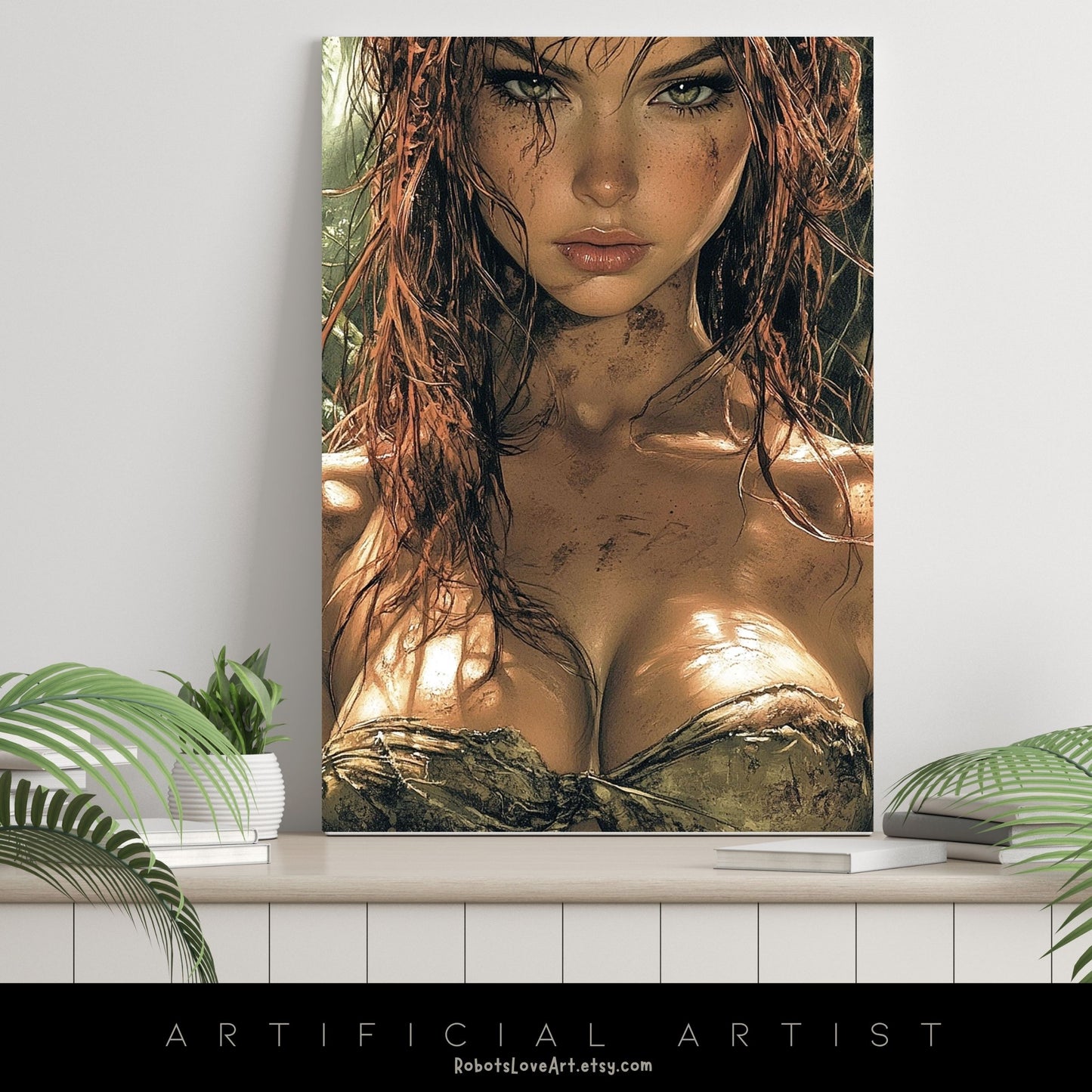 Sexy Dirty Girl | Instant Download | Fantasy Digital AI Art | Ready to Work Hot Chick