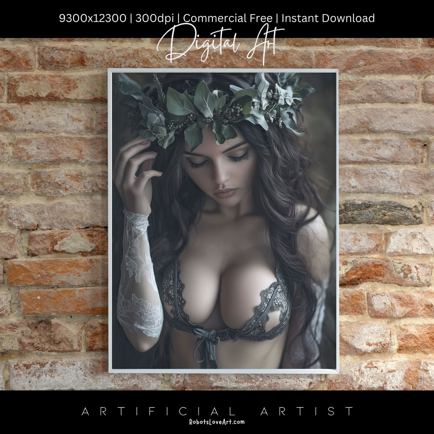All Natural Sexy Babe | Instant Download | Fantasy Digital AI Art | Sexy Laceup