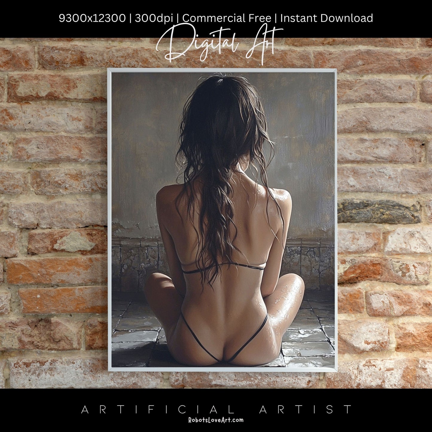 Sexy Hot Naked Yoga | Instant Download | Fantasy Digital AI Art | LGBT Artwork