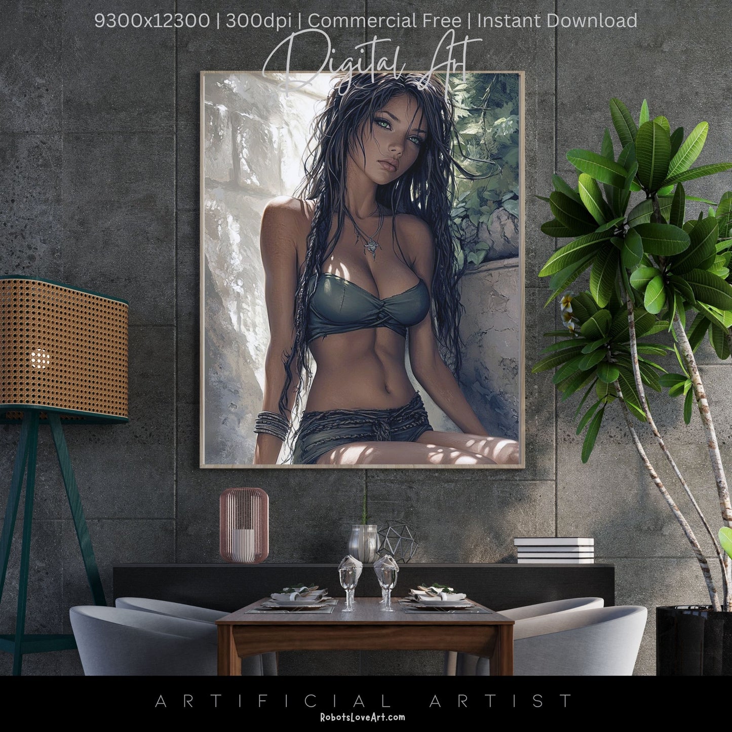 Relaxing in Israeli Spa | Instant Download | Fantasy Digital AI Art | Hot Girl