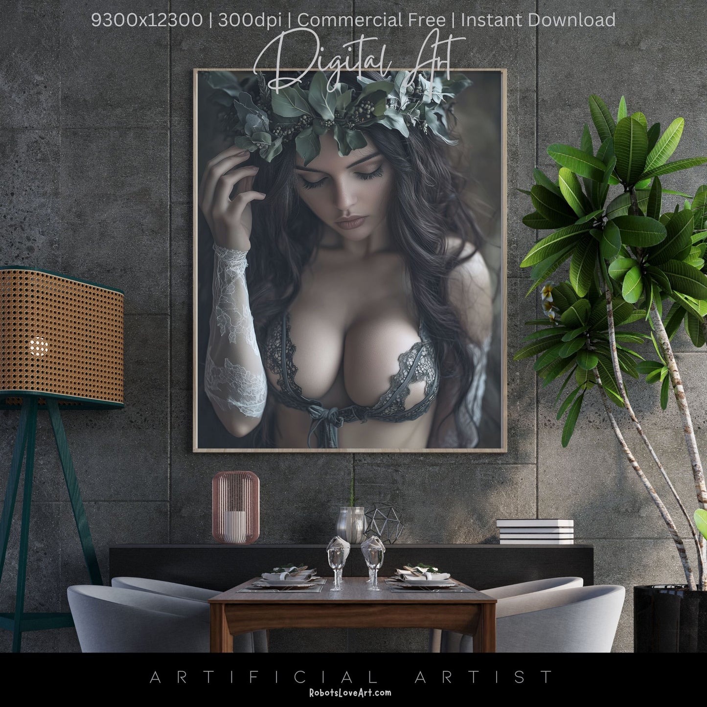 All Natural Sexy Babe | Instant Download | Fantasy Digital AI Art | Sexy Laceup