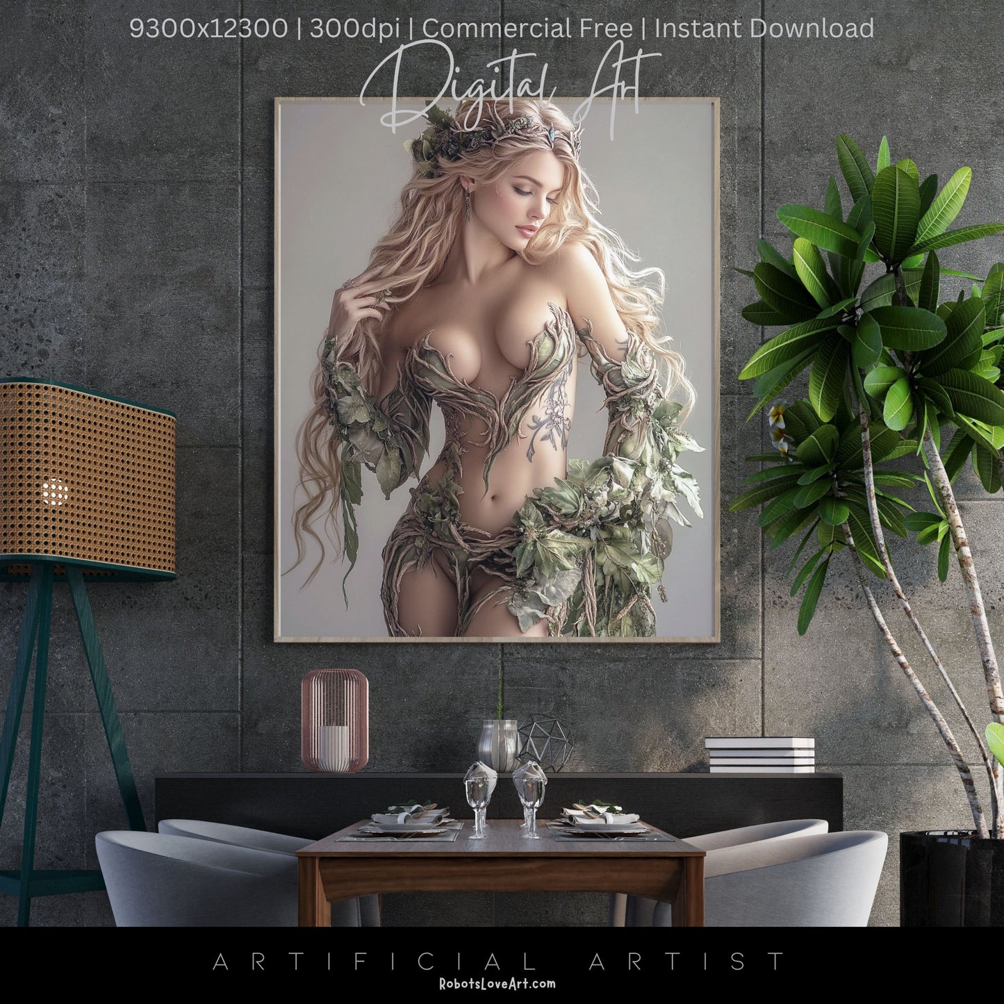 Hot Ivy | Instant Download | Fantasy Digital AI Art | Mother Earth Sexy Goddess